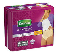 Поглинаючі урологічні післяпологові трусики-прокладки для жінок розмір S/M упаковка 10 штук Depend Бежевий