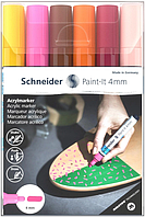 Маркер акриловый для декоративных и художественных работ Schneider Paint-it Wallet Set3 6 цветов 4 мм
