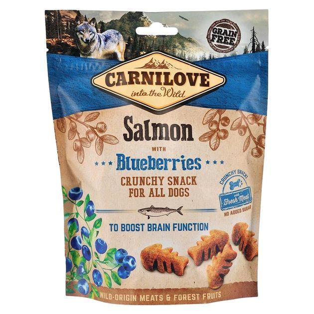 Ласощі Carnilove Crunchy with Salmon Blueberries — беззернове для собак усіх порід Снек із лососем і
