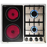 Варильна поверхня комбінована газо електрична склокераміка Luxor SH 68 SS Німеччина, фото 2