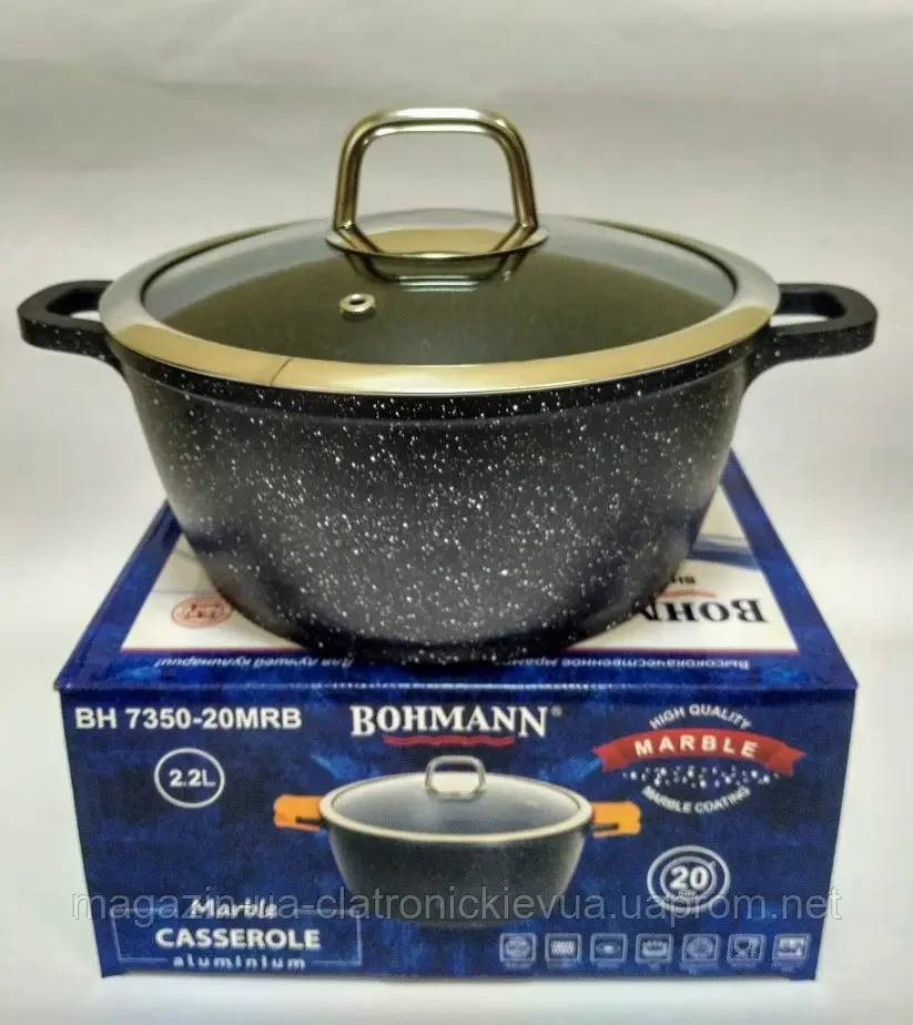 Каструля Bohmann BH 7350-20 MRB 20 см 2,1 л. мармур
