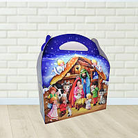 Новорічна упаковка для цукерок Портфель Вертеп 1000-1300 г. Н19