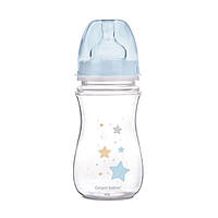 Бутылка с широким антиколиковым отверстием "Newborn baby" 240 мл Синие звезды