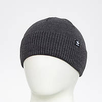 Шапка Adidas P-2204 з відворотом антрацит