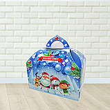 Новорічна упаковка для цукерок Скринька блакитна 700 г. Н16, фото 3