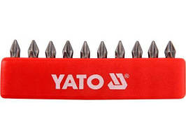 Набір викруткових насадок Philips PH1х25мм HEX 1/4" YATO 10 шт.