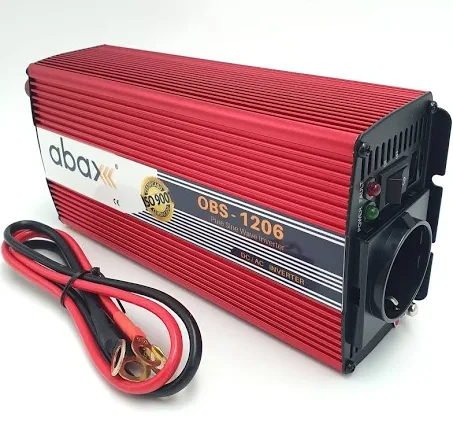 Безпечний і потужний автомобільний перетворювач Abax OBS-1206 перетворювач із чистими синусом 1200 Вт 600 W