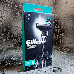 Бритвена система Gillette® Mach 3 з деревним вугіллям (1 ручка+2 касети)