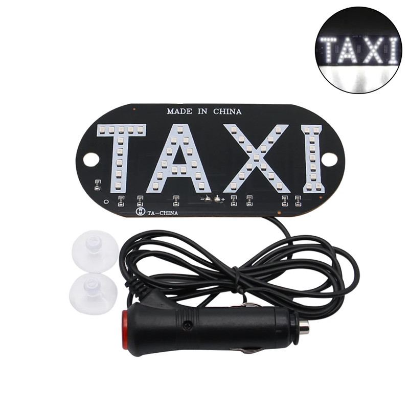 Світлодіодна табличка таксі в прикурювач TAXI 12В, білий, фото 1