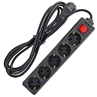Подовжувач мережі EUROPOWER EPB530, 220В 10А, 5 розеток, 3,0 м, перетин 3х0,5мм, чорний
