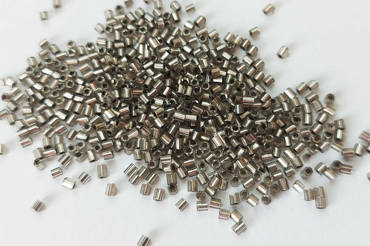 Бісер рубка японський MATSUNO МАТСУНО Японія 11/ 2 CUT 100 грам, № 820, сірий блискучий