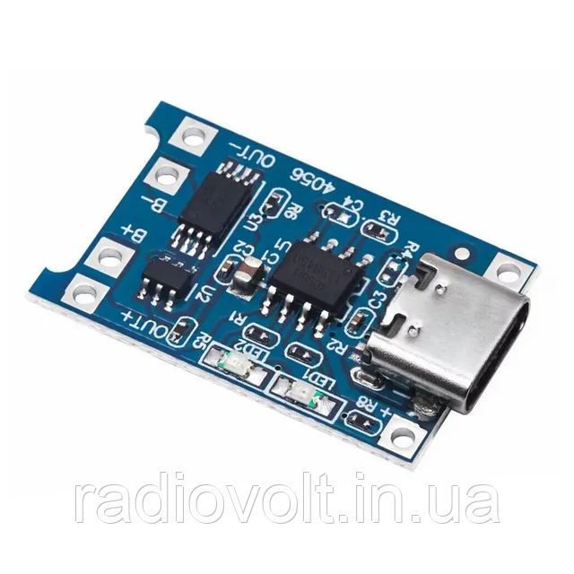 TP4056 із захистом модуль заряду Li-ion акумуляторів, Type-C
