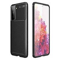 Чохол Fiji Ultimate Carbon для Samsung Galaxy S21 (G991) противоударный бампер чорний