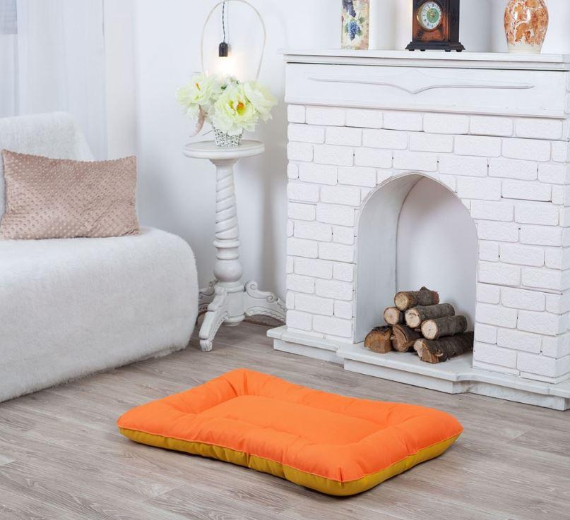 Лежак для собак и котов 90*60 см оранжевый, мягкое место лежак для собак непромокаемая антикоготь - фото 3 - id-p2013889851