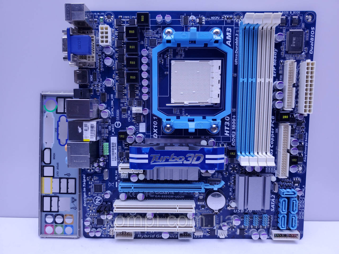 Материнська плата sAM3 Gigabyte GA-880GM-UD2H (Soket AM3,DDR3,HDMI,б/у)