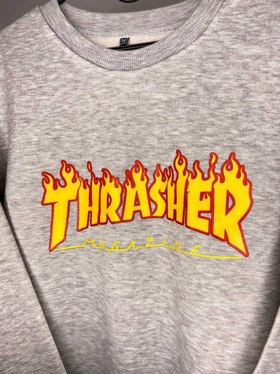 Кэжуал толстовка Thrasher кофта женская и мужская трешер, свитшот Thrasher, модная одежда - реглан трешер - фото 2 - id-p2013896989