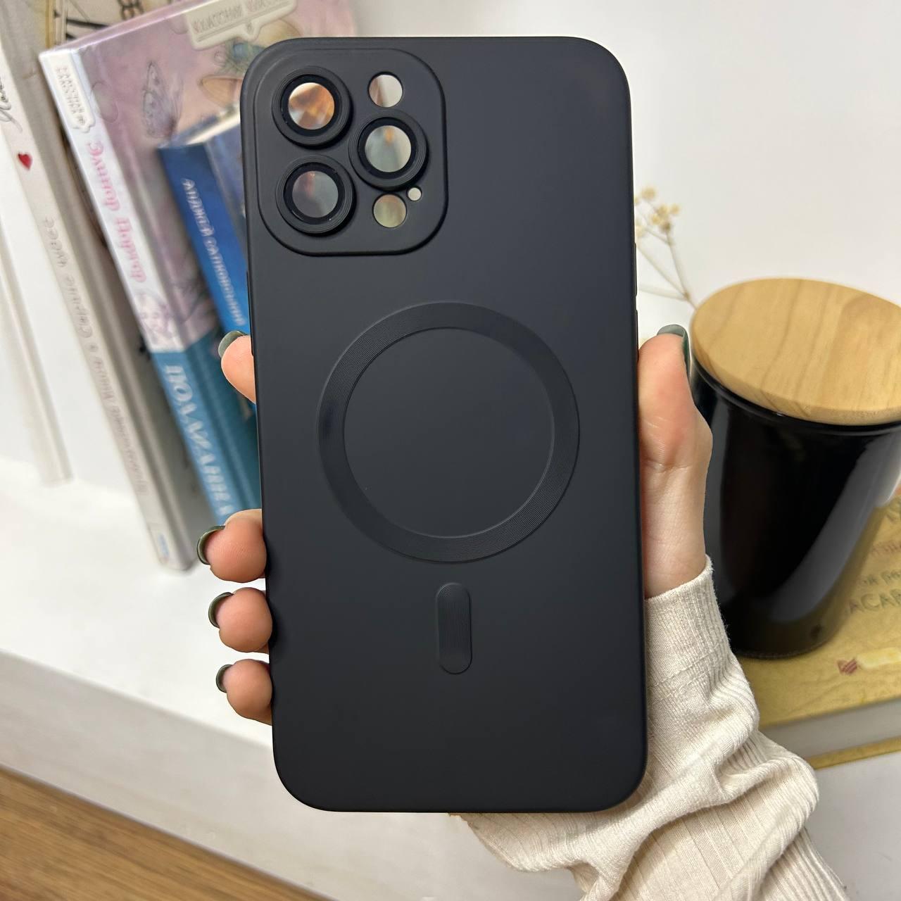Силиконовый чехол для iPhone 12 Pro Max Black MagSafe / Айфон 12 Про ...