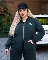 Костюм жіночий з начосом з капюшоном на змійці, фото 5