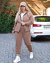 Костюм жіночий з начосом з капюшоном на змійці, фото 3