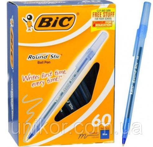 Ручка кулькова "Round Stic", корпус матовий, стрижень синій. BIC