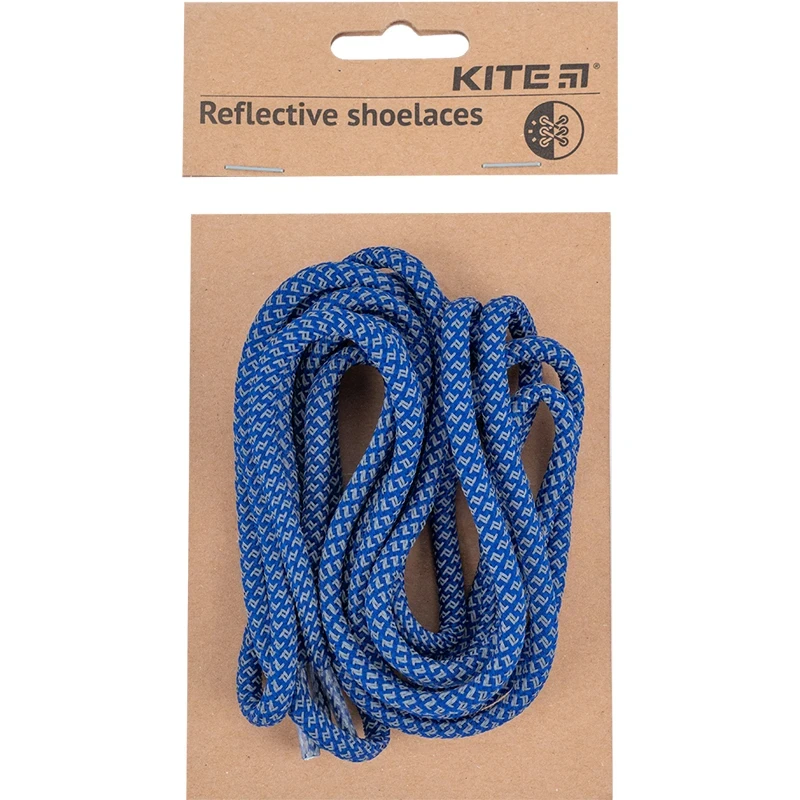 Шнурівки для взуття світловідбиваючі сині Kite K23-128-3