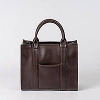 Шоколадная женская сумка Ксения для документов и ноутбука, Прямоугольная повседневная сумочка шоппер на плечо
