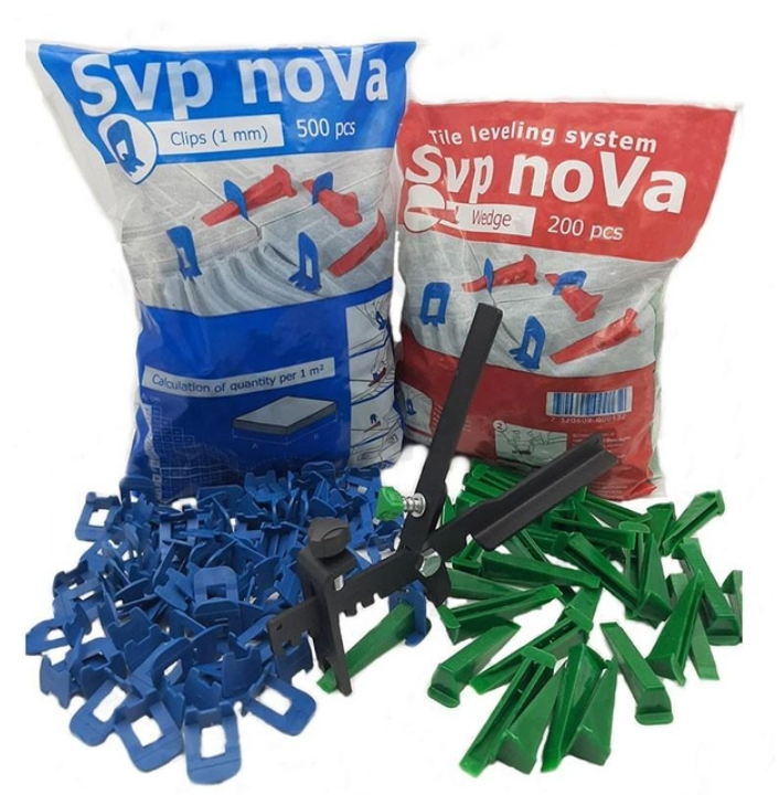 Комплект СВП NoVa: (основа СВП 1 уп. 2мм + клини 1 уп.+ ключ NoVa для затискача пластиковий)