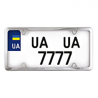 Рамка номерного знака CARLIFE нержавейка хром 4 отв. 204844