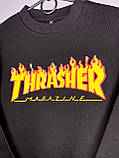 Молодіжний світшот Thrasher, Теплий світшот Трешер (стрешер) від виробника, Реглан унісекс, фото 2