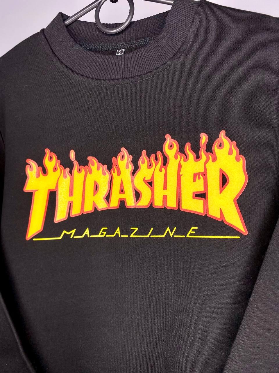 Стильная толстовка Thrasher кофта женская и мужская трешер, свитшот Thrasher, модная одежда - реглан трешер - фото 2 - id-p2013909899