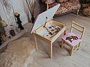 Стіл і стілець дитячий рожевий. Для навчання, малювання, ігри. Стіл із шухлядою та стільчик., фото 9