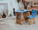 Дитячий столик і стільчик синій. Кришка хмарко, фото 6