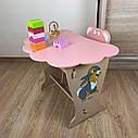 Вау!Дитячий стіл рожевий!Стол-парта з кришкою хмарко та стільчик фігурний.Підійде для навчання, малювання, фото 4