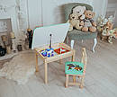 Дитячий стіл і стілець зелений. Для навчання, малювання, гри. Стіл із шухлядою та стільчик., фото 6