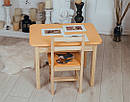 Дитячий стіл і стілець. Стіл із шухлядою та стільчик. Для навчання, малювання, гри, фото 10