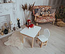 Дитячий столик і стільчик білий. Столик із шухлядою білосніжний, фото 4