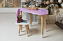 Дитячий столик тучка і стільчик метелик фіолетовий з білим сидінням. Столик для ігор, занять, їжі, фото 2
