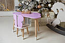 Дитячий столик тучка і стільчик метелик фіолетовий з білим сидінням. Столик для ігор, занять, їжі, фото 3