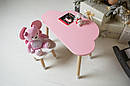 Дитячий стіл хмарка і стільчик метелик рожевий з білим сидінням. Столик для ігор, занять, їжі, фото 6