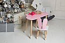 Дитячий столик тучка і стільчик ушки зайки з білим сидінням. Столик для ігор, занять, їжі, фото 4