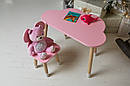 Дитячий столик тучка і стільчик метелик рожевий. Столик для ігор, занять, їжі, фото 4