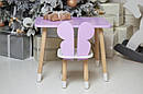 Фіолетовий прямокутний столик і стільчик дитячий метелик із білим сидінням. Фіолетовий дитячий столик, фото 5