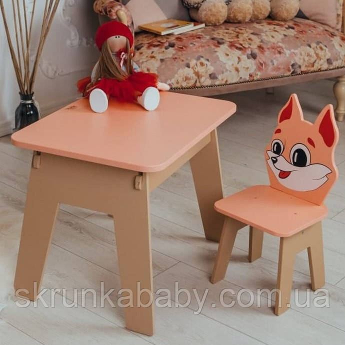 Вау! Дитячий стіл! Чудовий подарунок для дитини. Стіл із шухлядою та стільчик. Для навчання, малювання, гри, фото 1