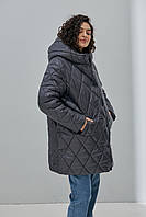 Зимняя стеганая куртка для беременных AKARI графитовая 46
