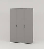 Современный распашной небольшой шкаф 3д для одежды в спальню Сан Марино серый шириной 135 см