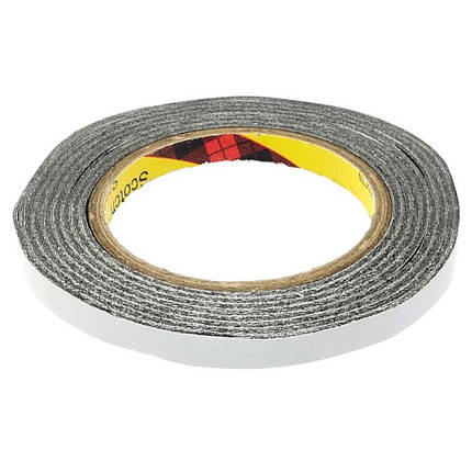 Скотч двосторонній 3M чорний 10мм x 25м, фото 1