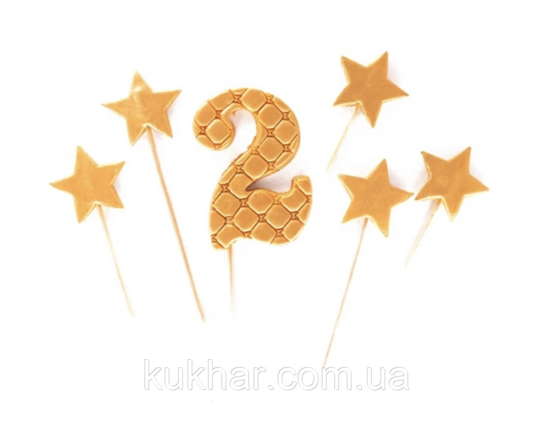 Цифра преміум Золото\ Срібло "2"