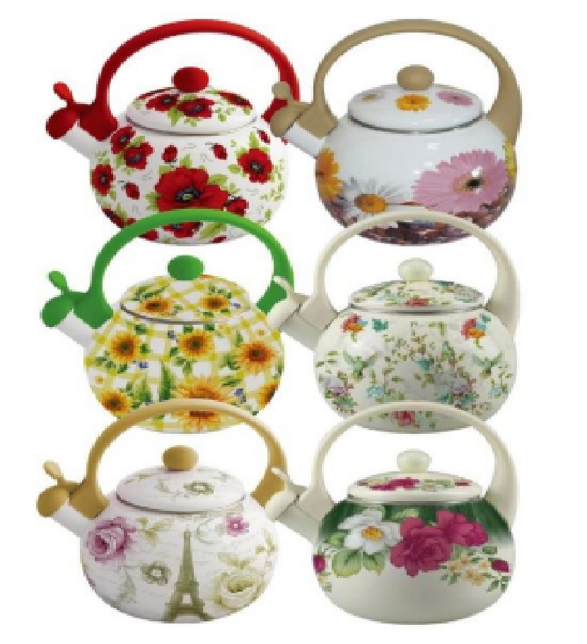 Емальорований Чайник Зі Свистком 2,2 Лтр., фото 1