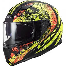 МОТОШОЛОМ ЗАКРИТИЙ LS2 FF320 STREAM EVO THRONE КОЛІР MATT BLACK H-V YELLOW
