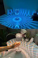 Настільна лампа нічник Crystal Table Lamp, Декоративний LED світильник — нічник із сенсорним керуванням, фото 2